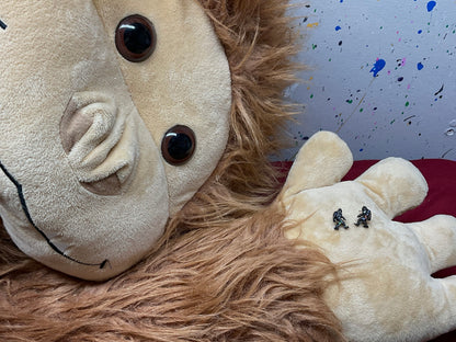 Black Holographic Glitter Bigfoot Stud Earrings Hypoallergenic