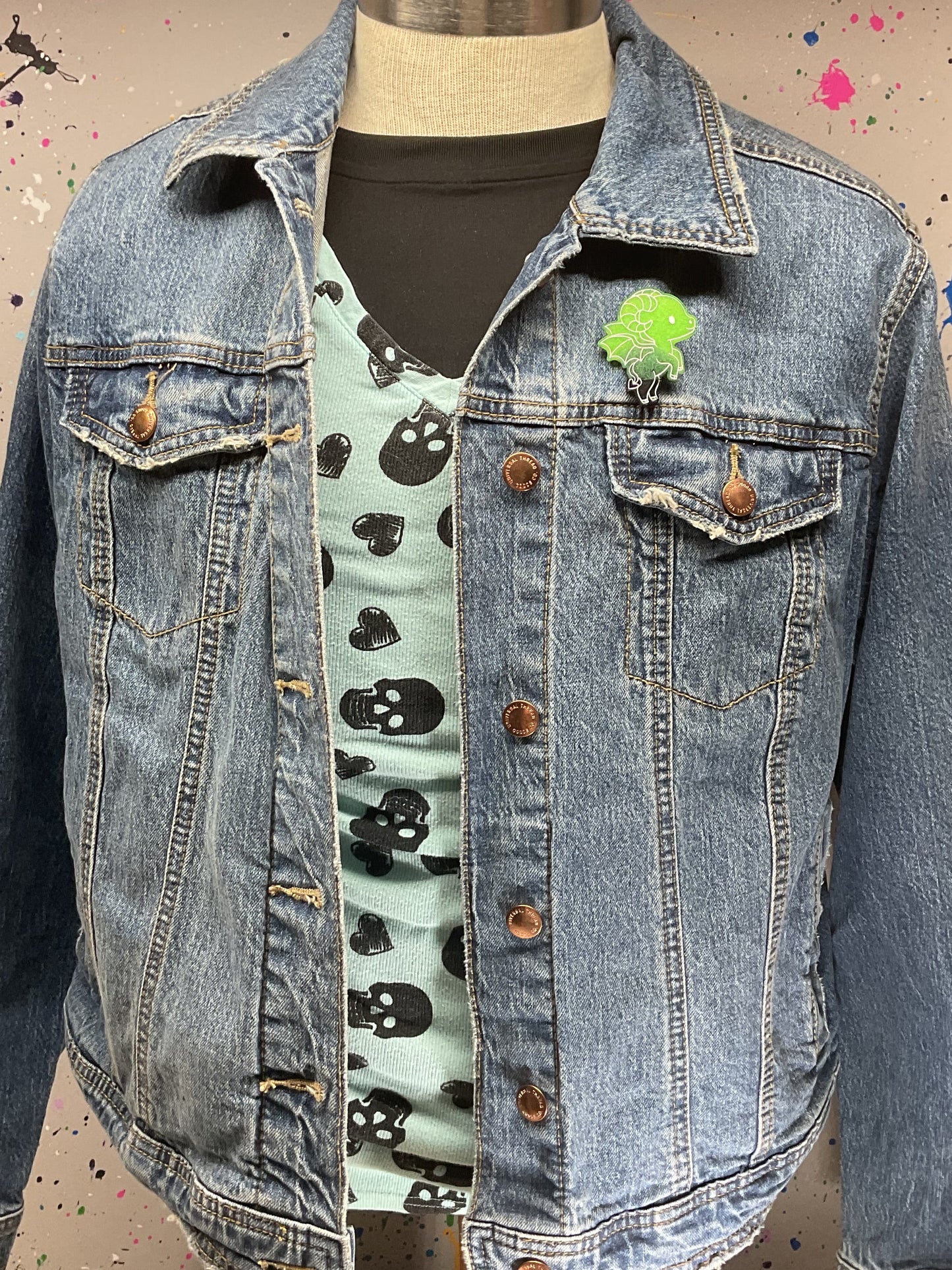 Green Black Jersey Devil Pin Glow in the Dark