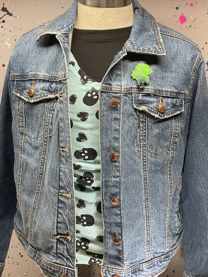 Green Black Jersey Devil Pin Glow in the Dark