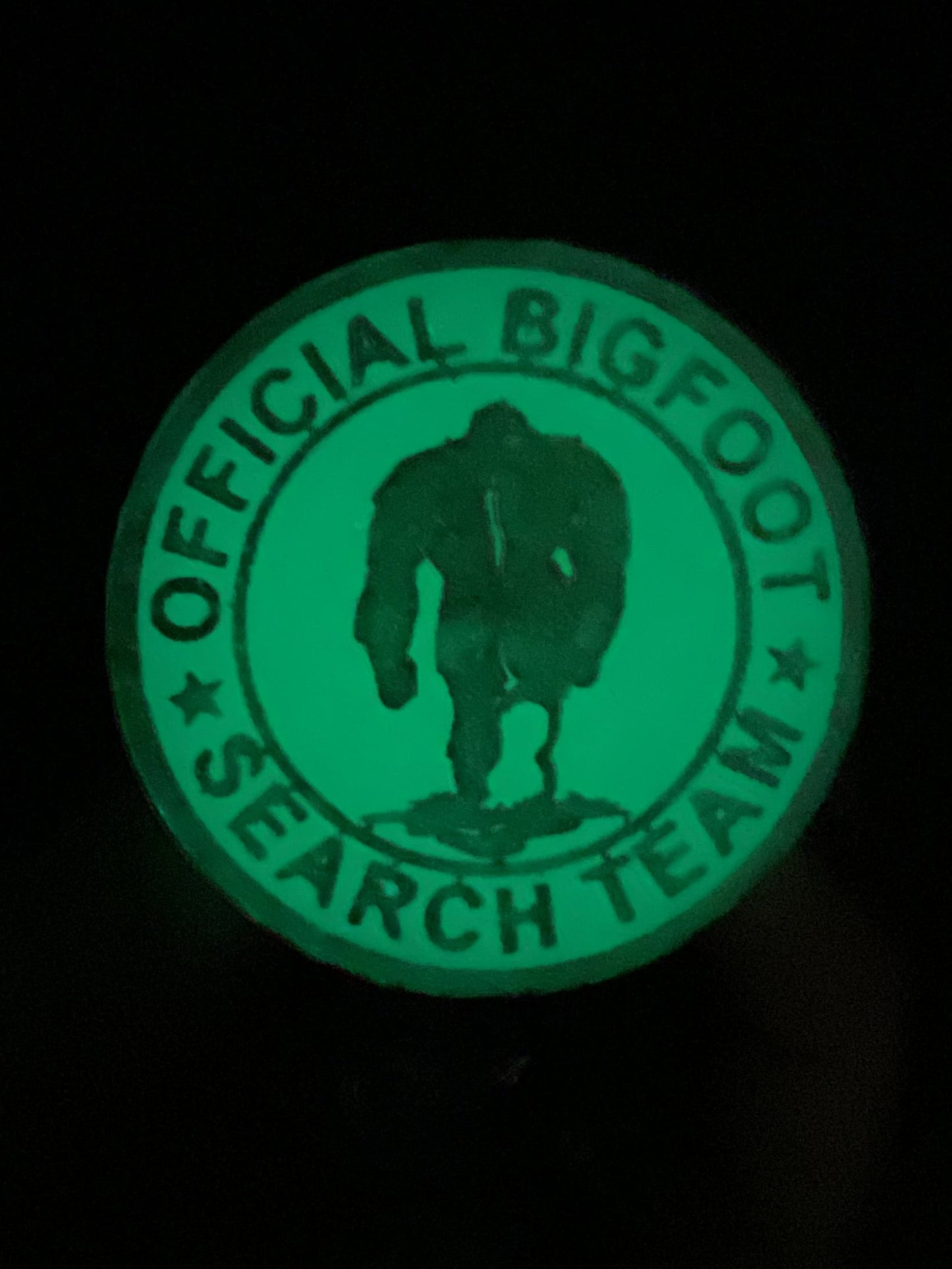 Green Official Bigfoot Search Team Retractable Badge Reel- Glow in the Dark