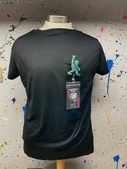 Green Bigfoot Rock Hand Retractable Badge Reel