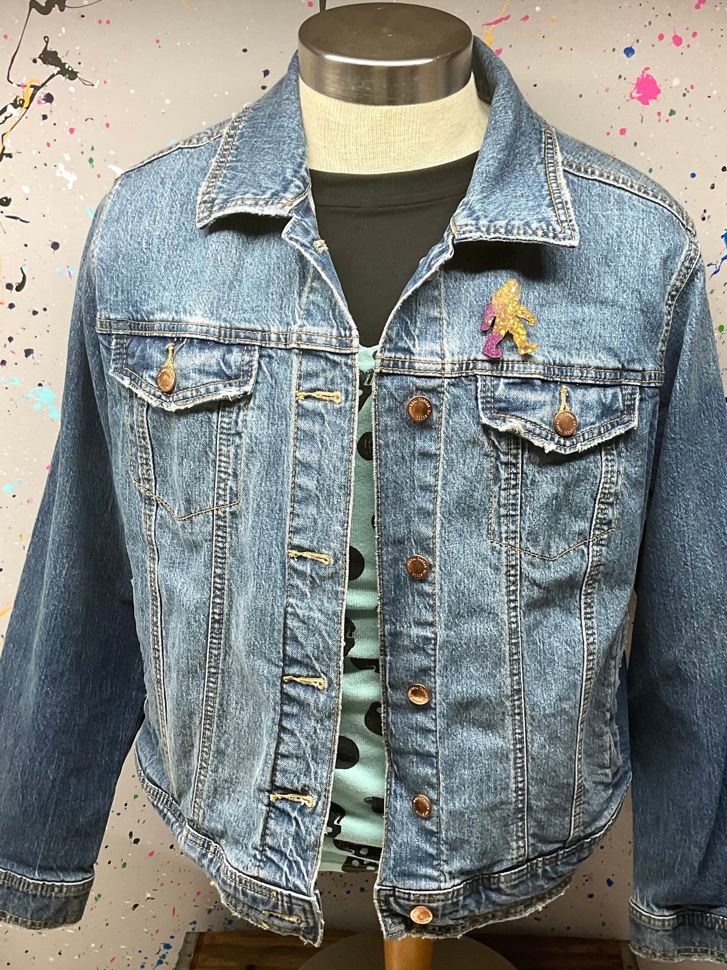 Gold & Pink Bigfoot Pin