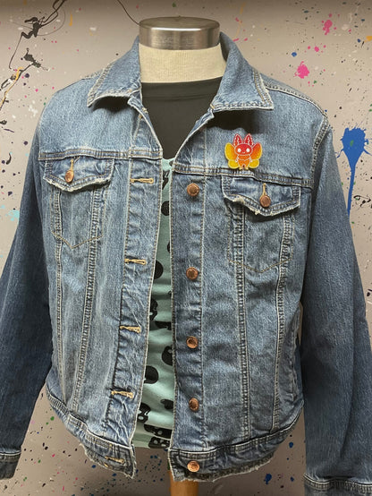 Fiery Orange Mothman Pin