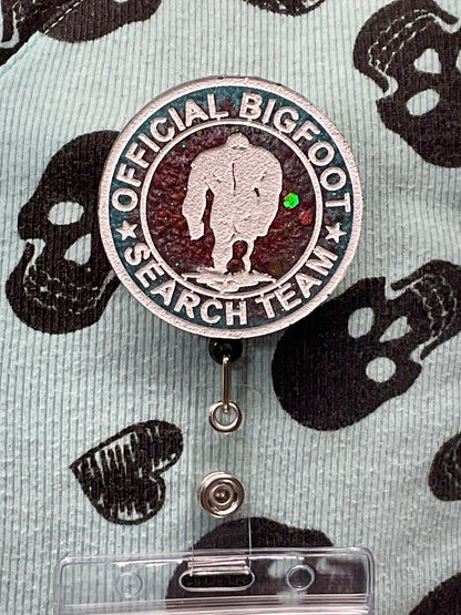Official Bigfoot Search Team Retractable Badge Reel - Blue & Red