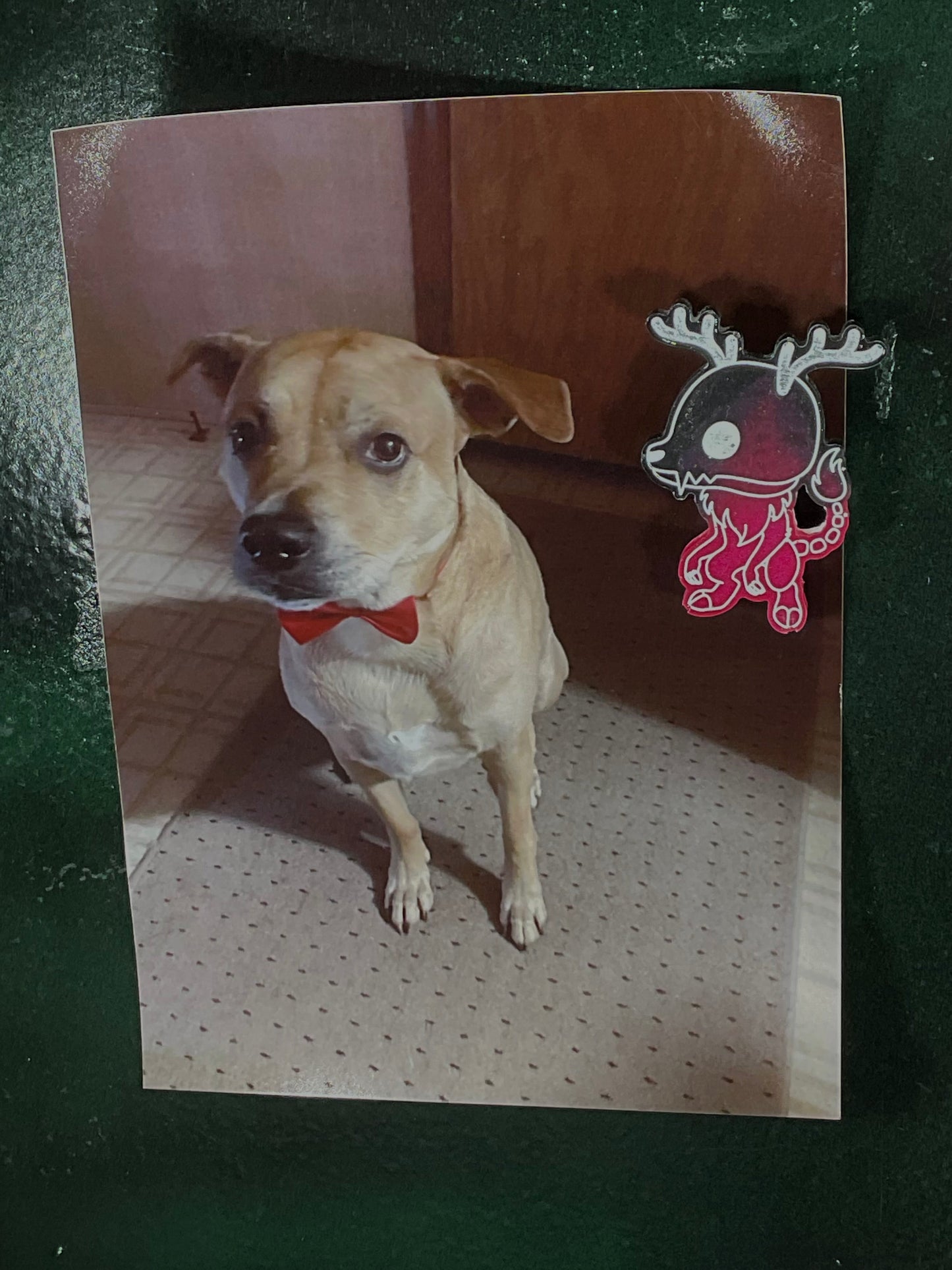 Small Pink & Black Wendigo Magnet Glow in the Dark