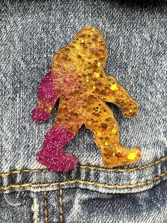 Gold & Pink Bigfoot Pin