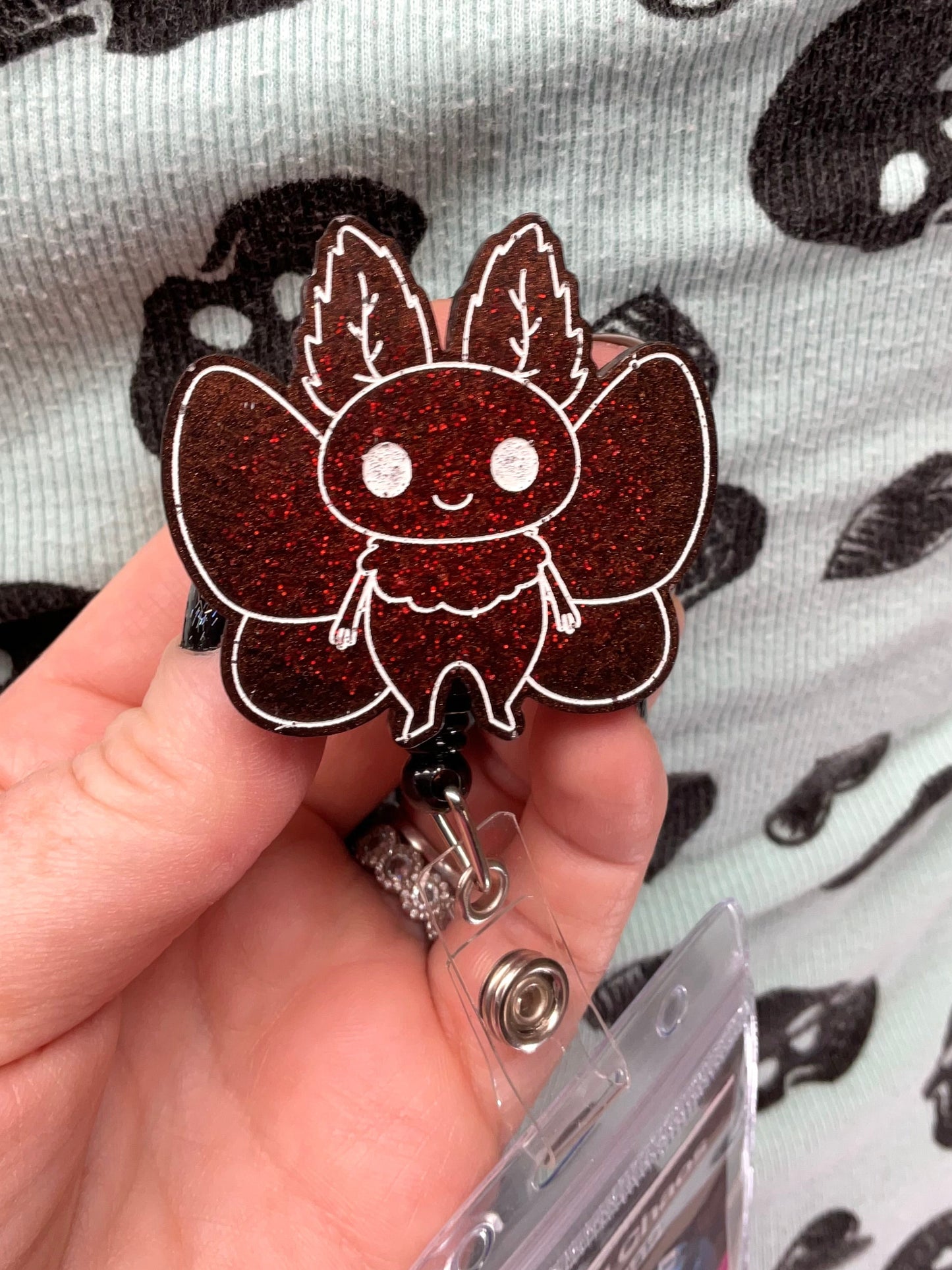 Red Mothman Retractable Badge Reel