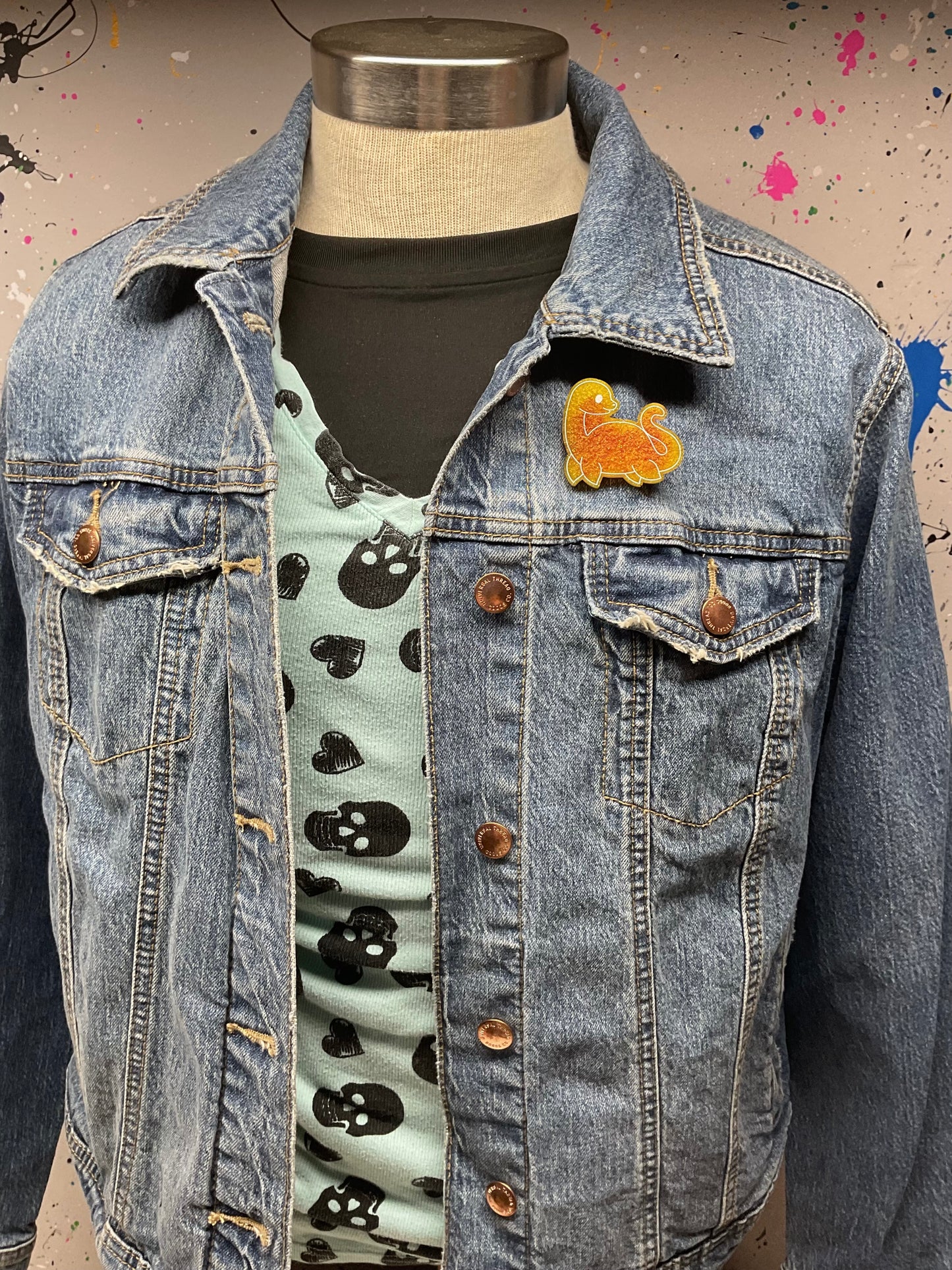 Fiery Orange Loch Ness Monster Pin