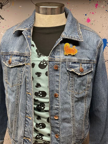 Fiery Orange Loch Ness Monster Pin