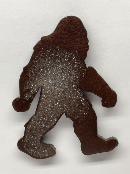 Large Brown Glitter Bigfoot Magnet - 5 Inches Tall