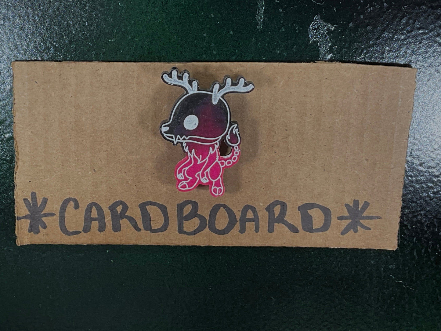 Small Pink & Black Wendigo Magnet Glow in the Dark