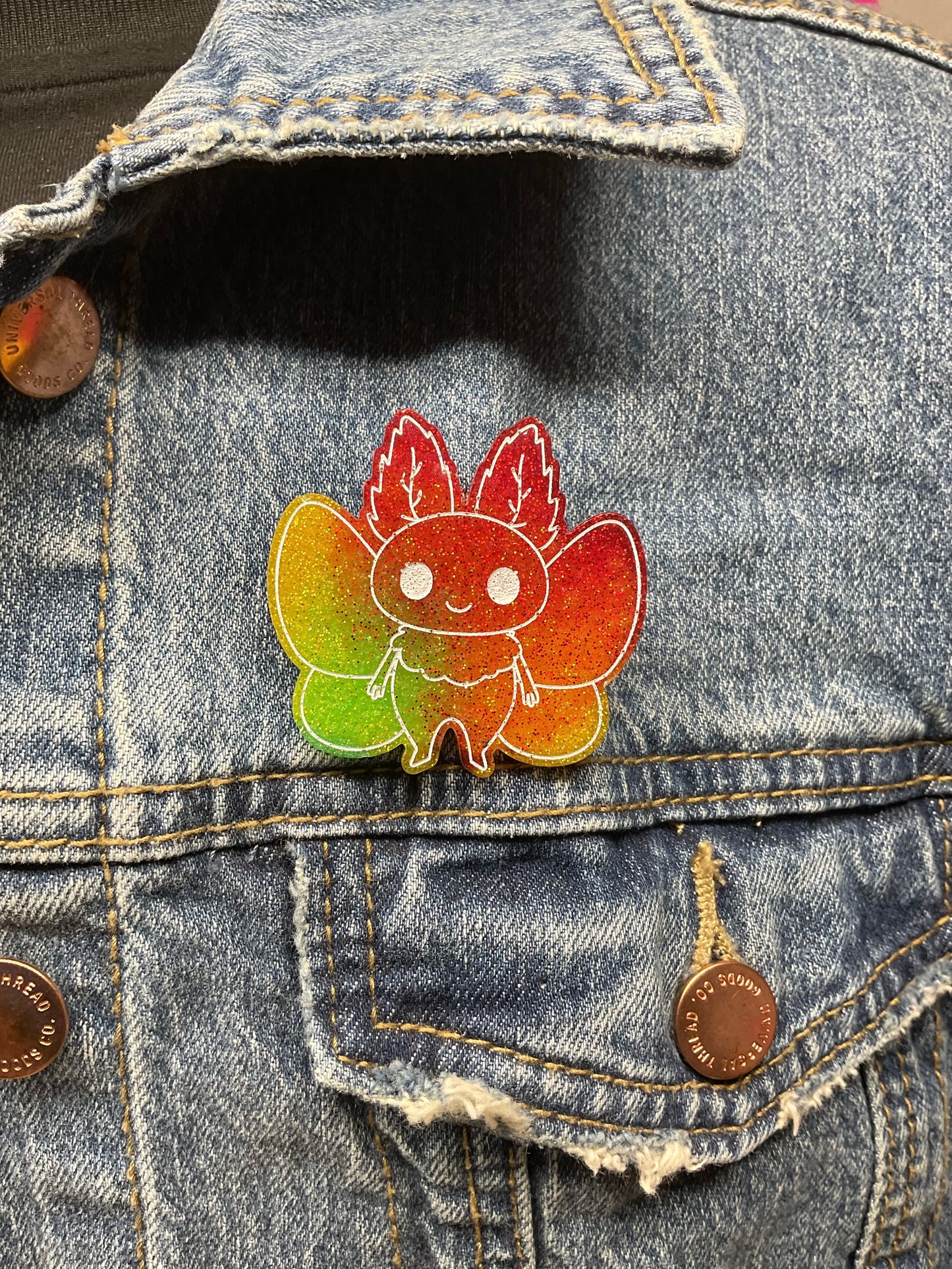 Rainbow Mothman Pin