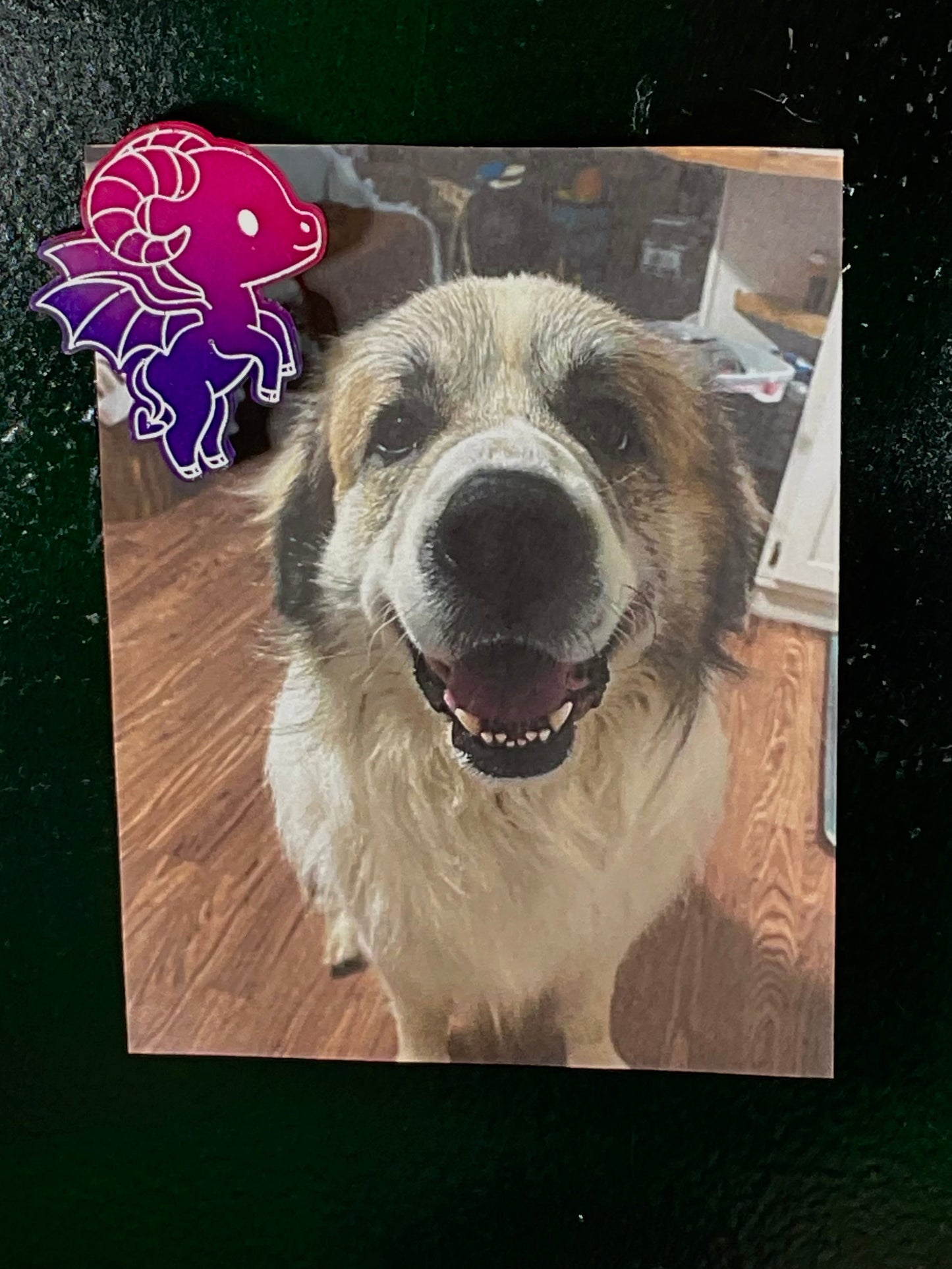 Small Glow in the Dark Jersey Devil Magnet Pink Purple