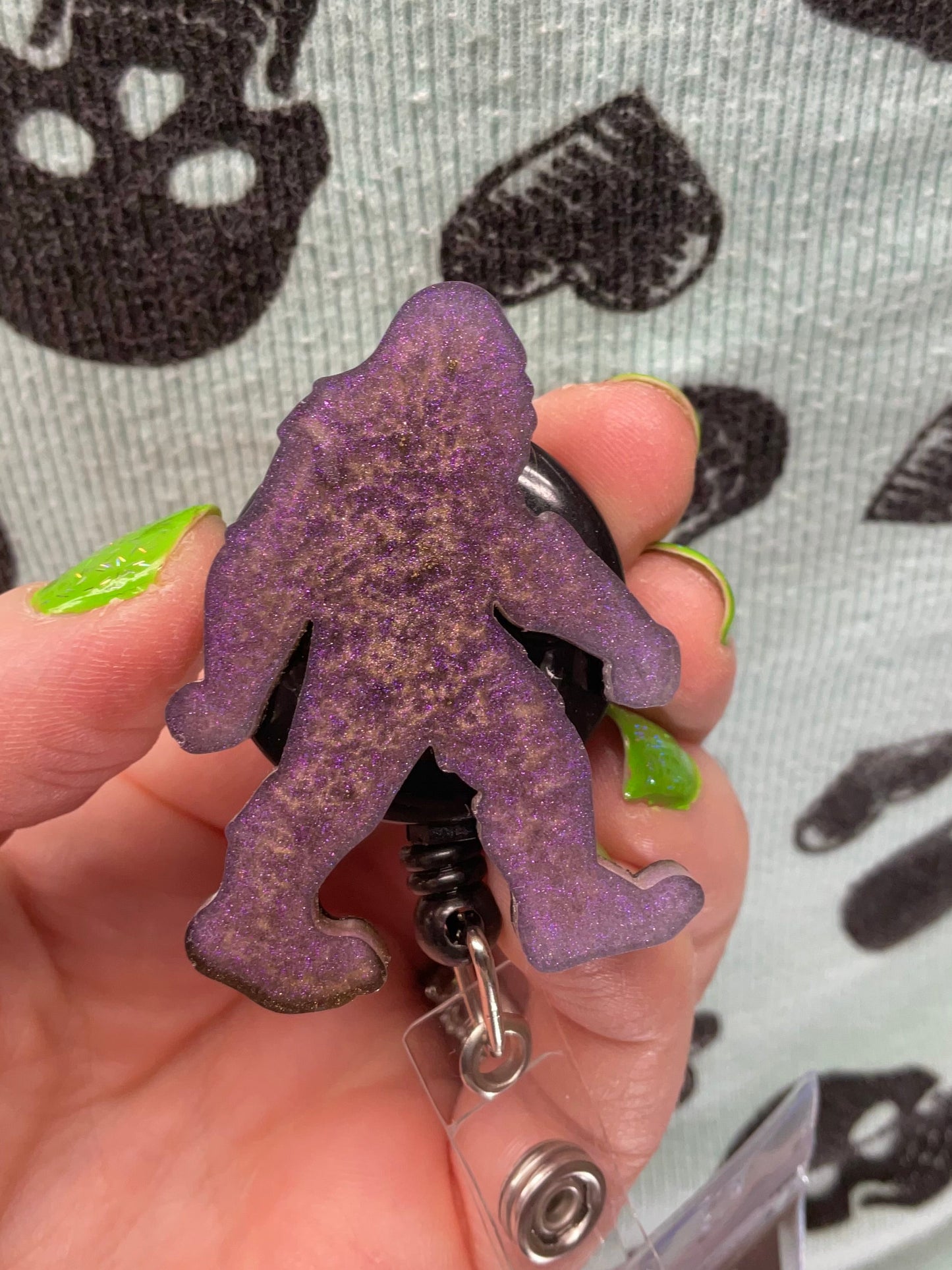 Purple Bigfoot Retractable Badge Reel