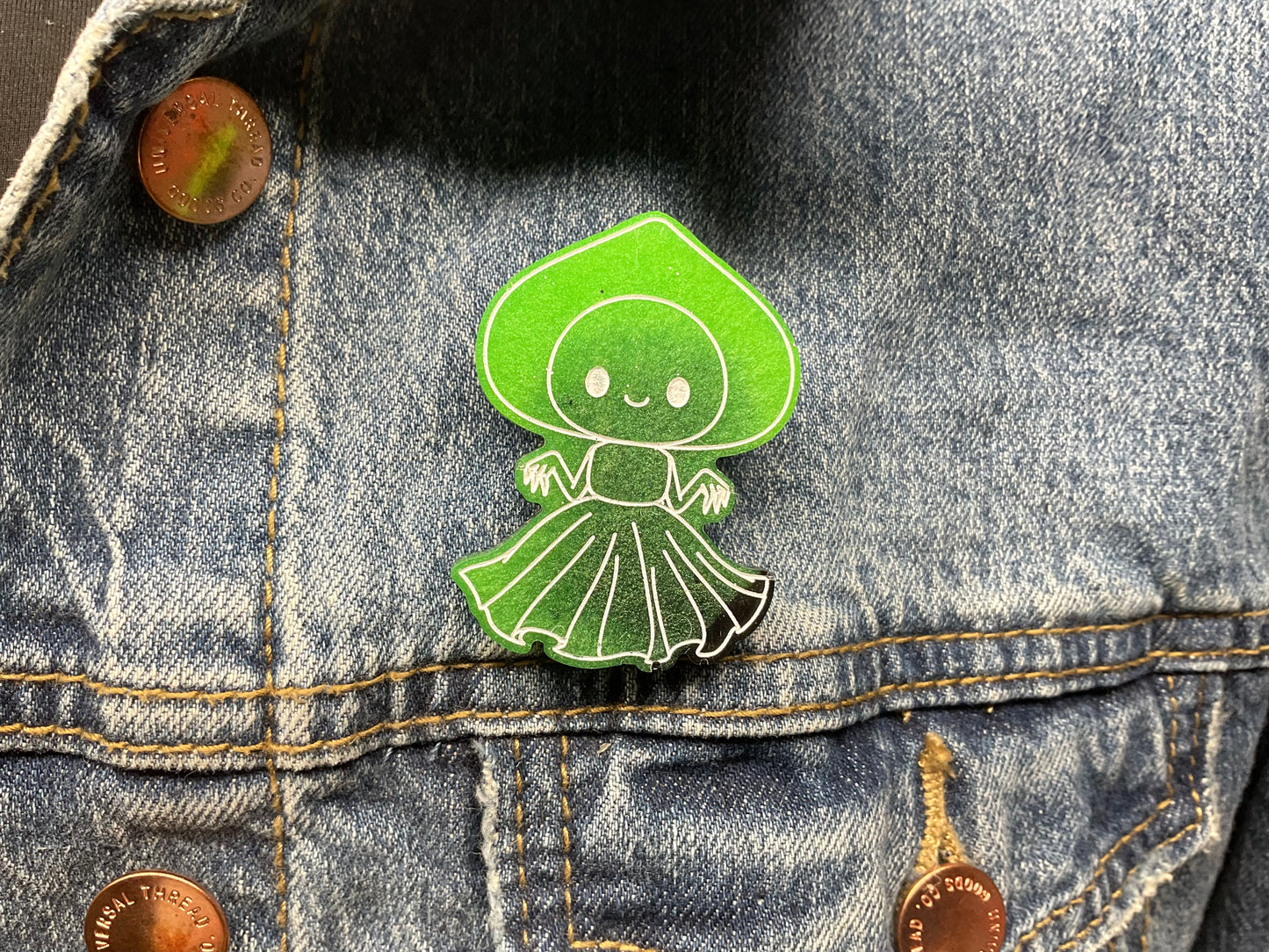 Green & Black Flatwoods Monster Pin-Glow In The Dark