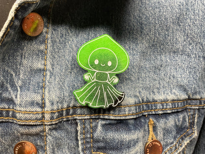 Green & Black Flatwoods Monster Pin-Glow In The Dark