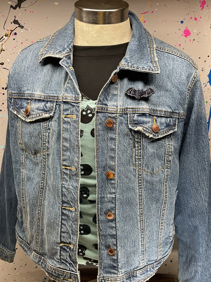 Black Holographic Bat Pin