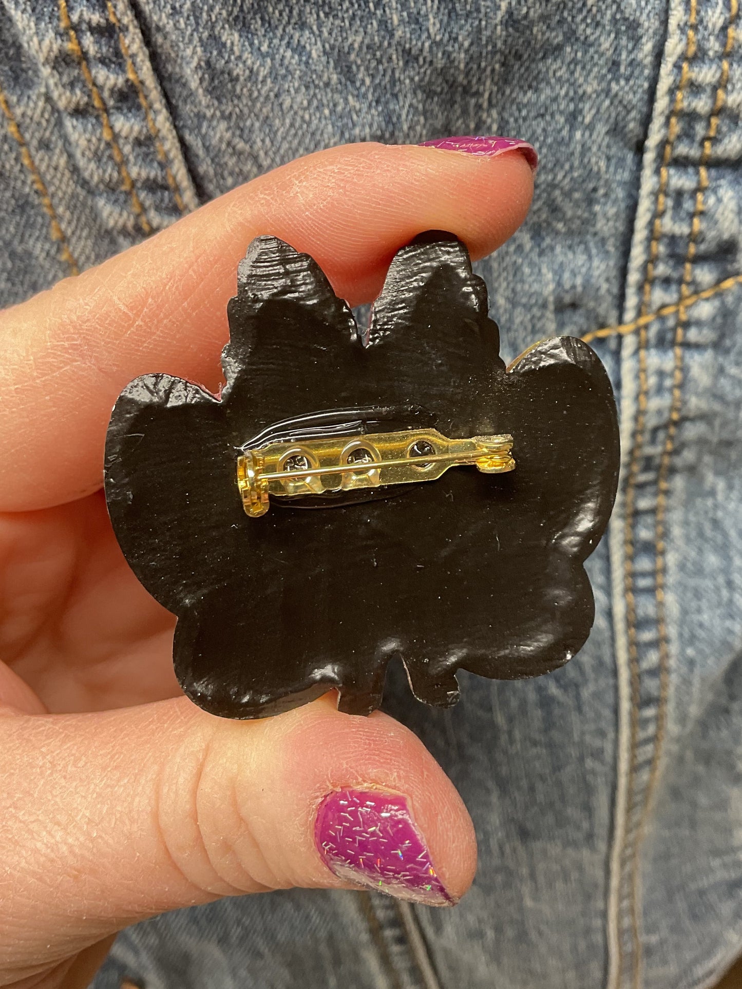 Fiery Orange Mothman Pin