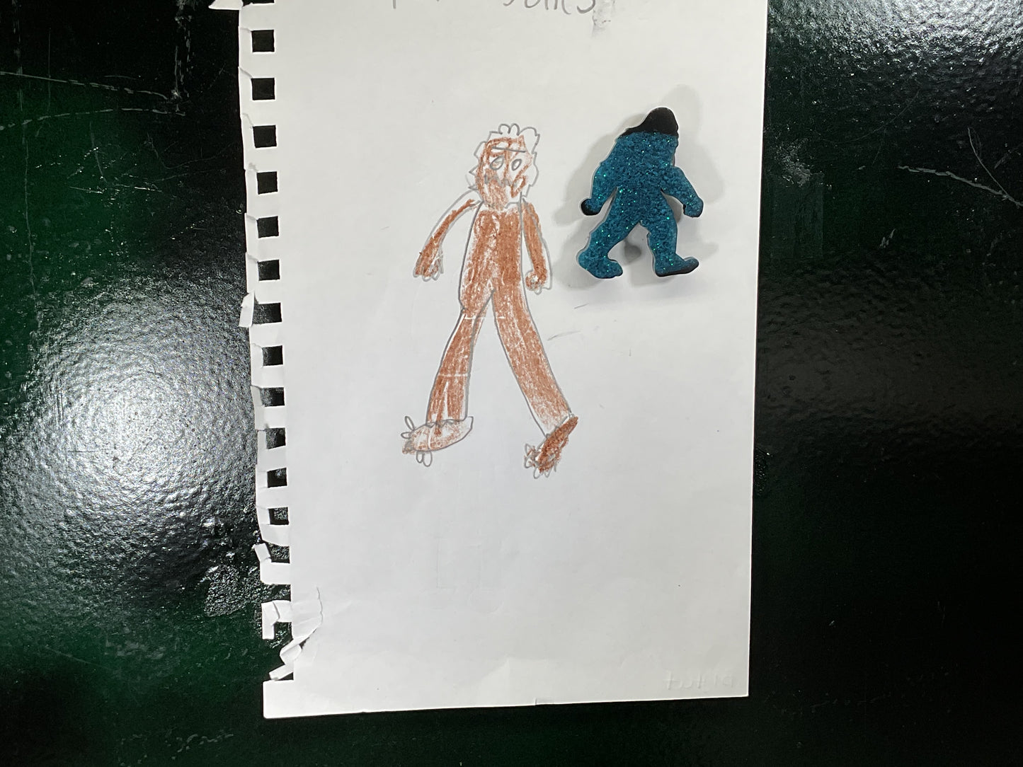 Small Teal & Black Bigfoot Magnet