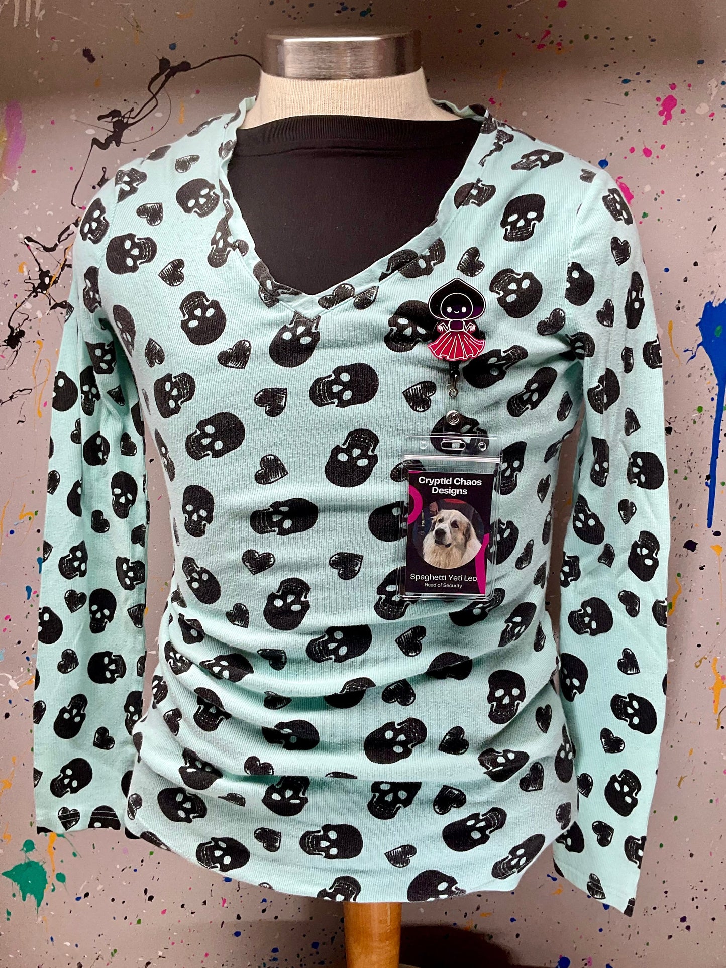 Black & Pink Flatwoods Monster Retractable Badge Reel - Glow in the Dark