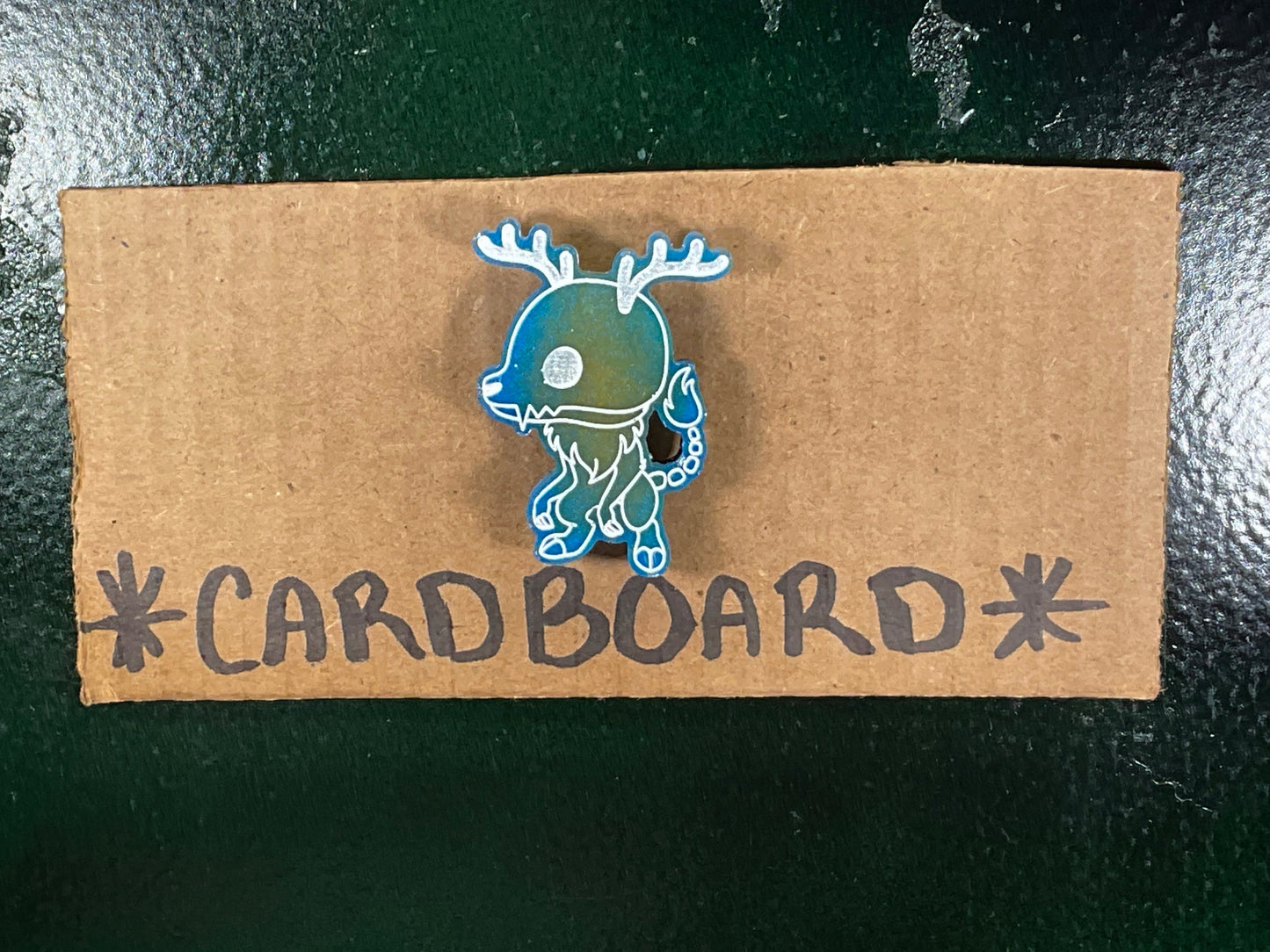 Small Blue Green Wendigo Magnet Glow in the Dark