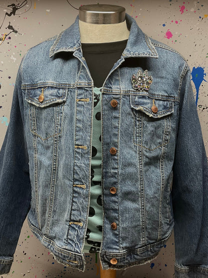 Glitter Bomb Black Mothman Pin