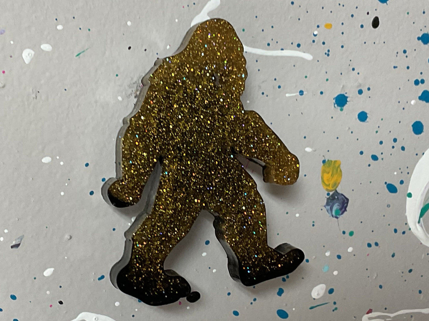 Small Yellow & Black Bigfoot Magnet