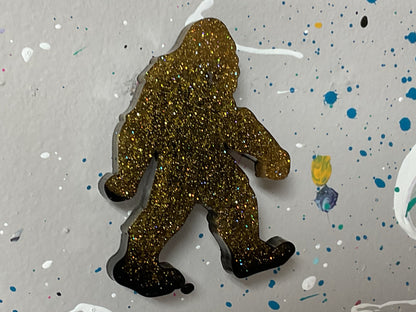 Small Yellow & Black Bigfoot Magnet