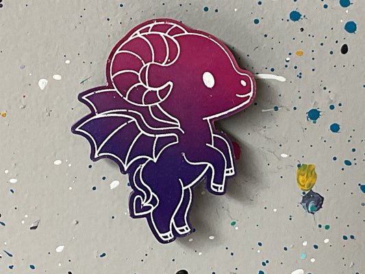 Small Glow in the Dark Jersey Devil Magnet Pink Purple