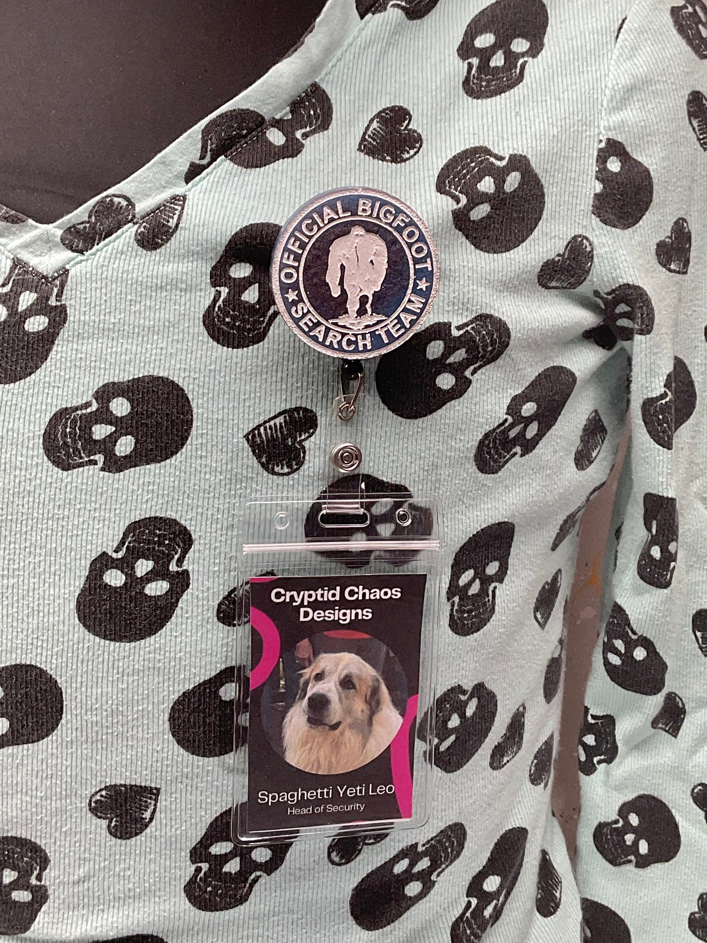 Official Bigfoot Search Team Retractable Badge Reel - Blue