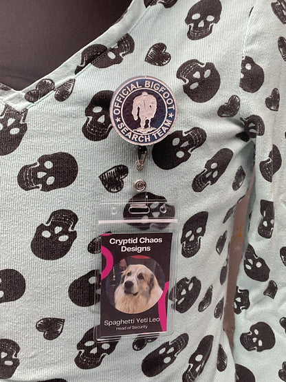 Official Bigfoot Search Team Retractable Badge Reel - Blue