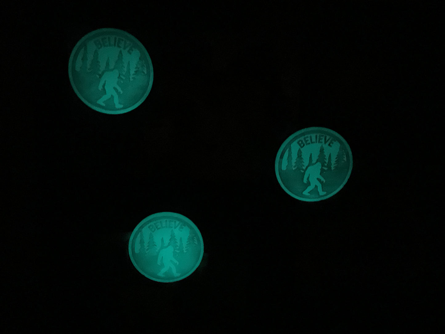 Large White 3 Inch Believe Bigfoot Magnet - Glow in the Dark