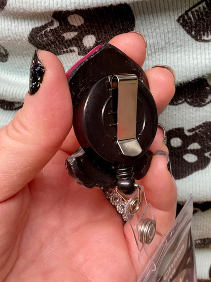 Black & Pink Flatwoods Monster Retractable Badge Reel - Glow in the Dark