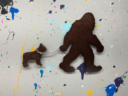 Large Bigfoot Walking Dog Magnet - French Bulldog Thin Chain