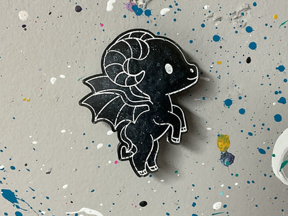 Small Black Jersey Devil Magnet