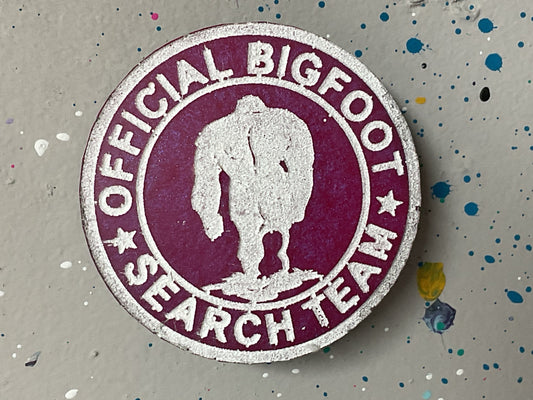 Pink Official Bigfoot Search Team Magnet- Glow in the Dark