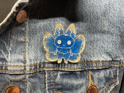 Blue & Yellow Mothman Pin