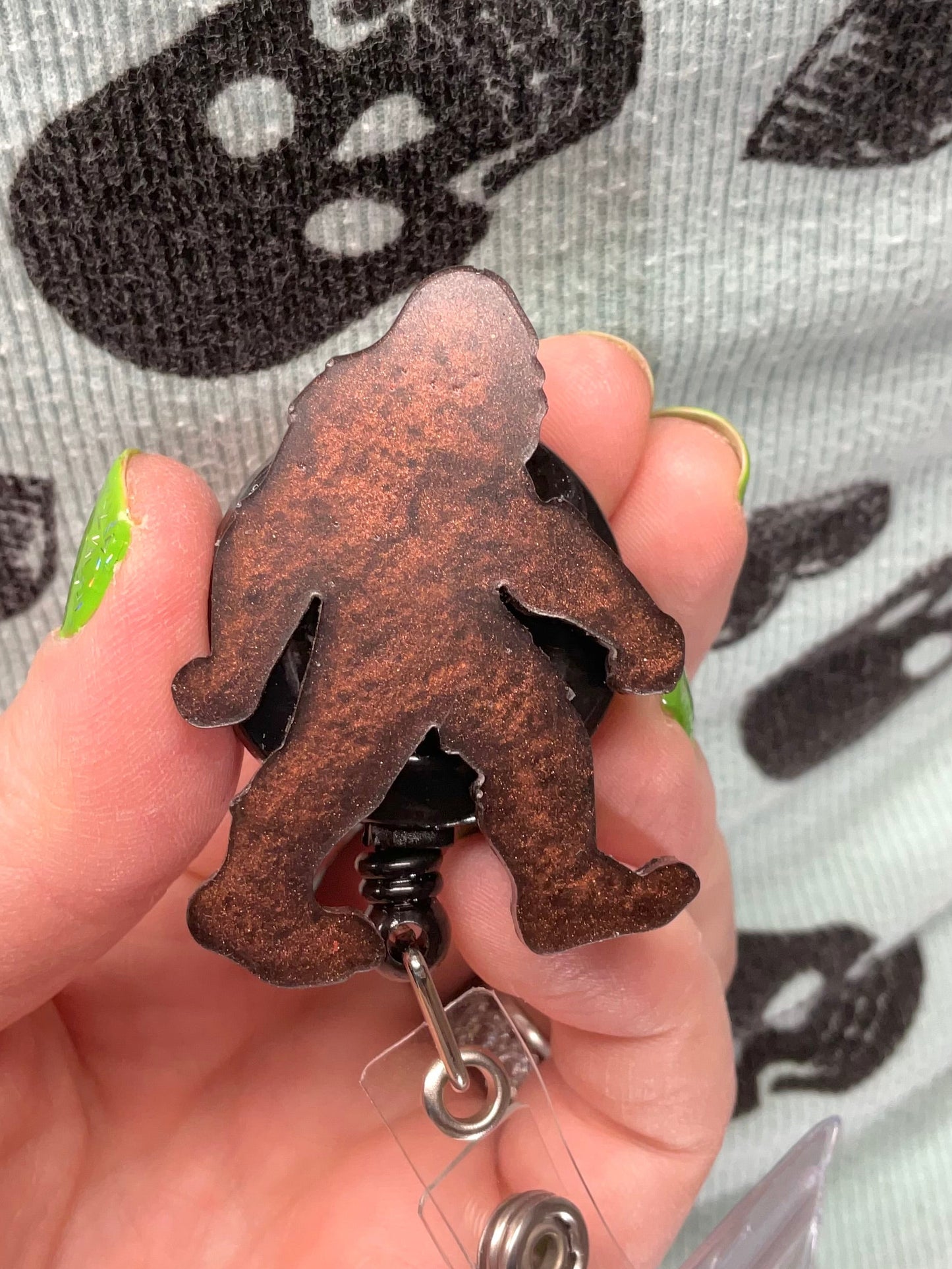 Brown Bigfoot Retractable Badge Reel