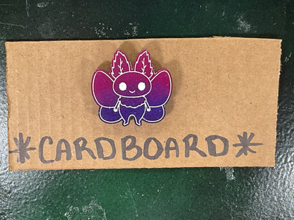 Small Purple Mothman Magnet  Glow in the Dark