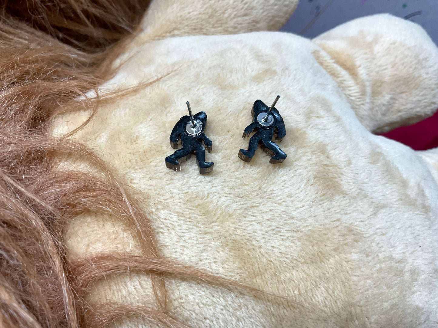 Brown Bigfoot Stud Earrings Hypoallergenic