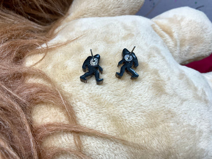 Brown Bigfoot Stud Earrings Hypoallergenic