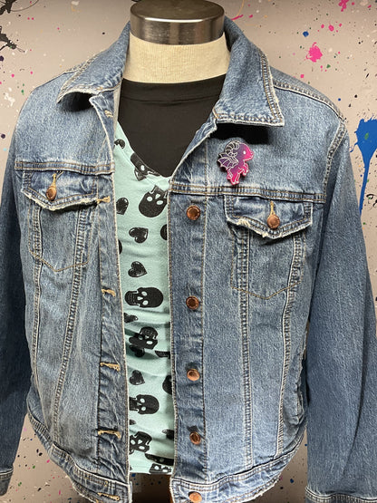 Green Pink Jersey Devil Pin Glow in the Dark