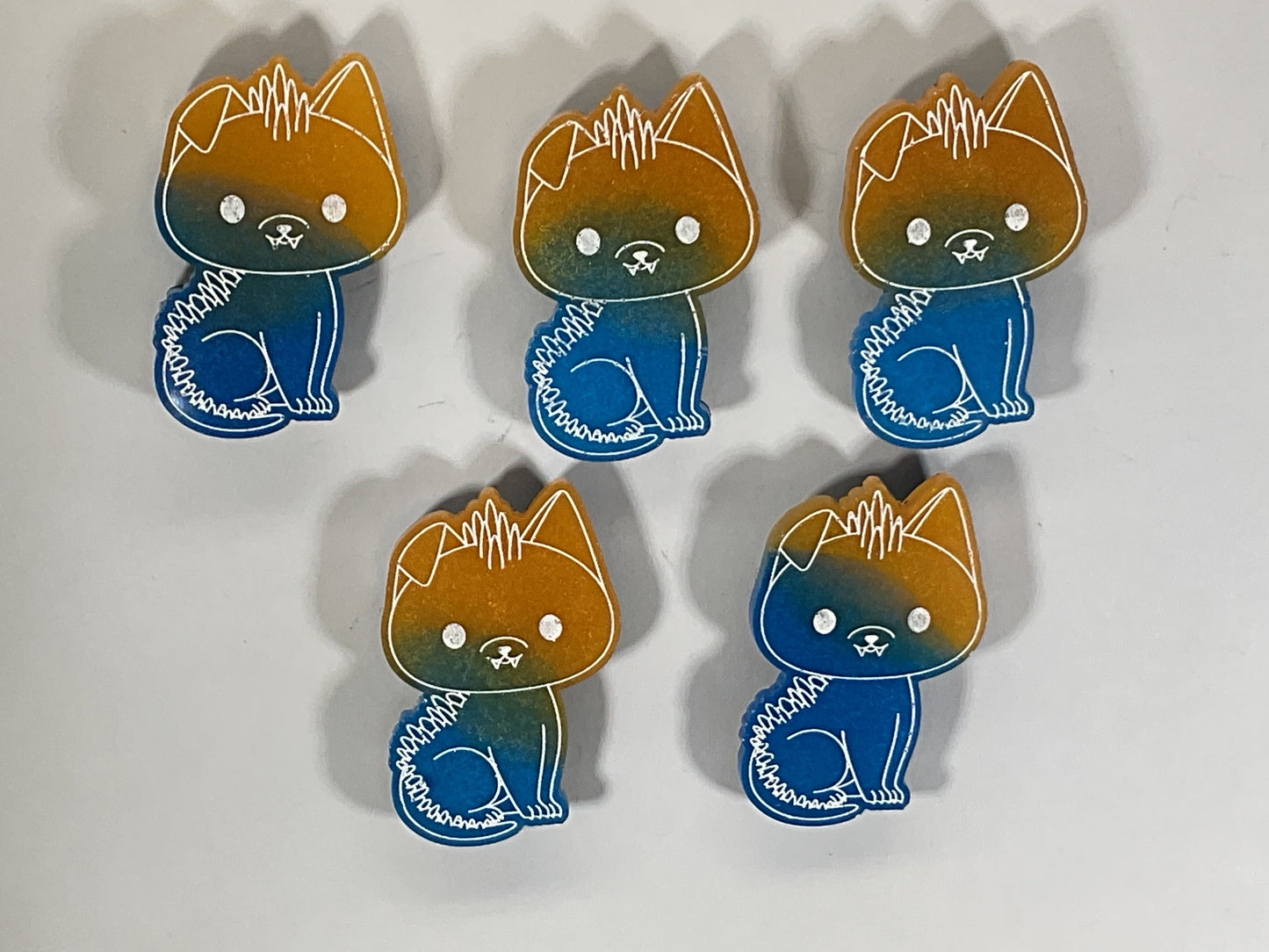 Small Blue Yellow Chupacabra Magnet Glow in the Dark