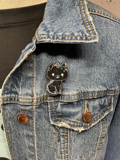 Holographic Black Chupacabra Pin