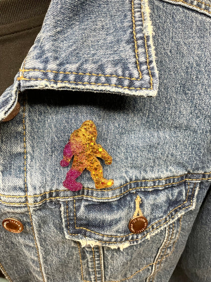 Gold & Pink Bigfoot Pin