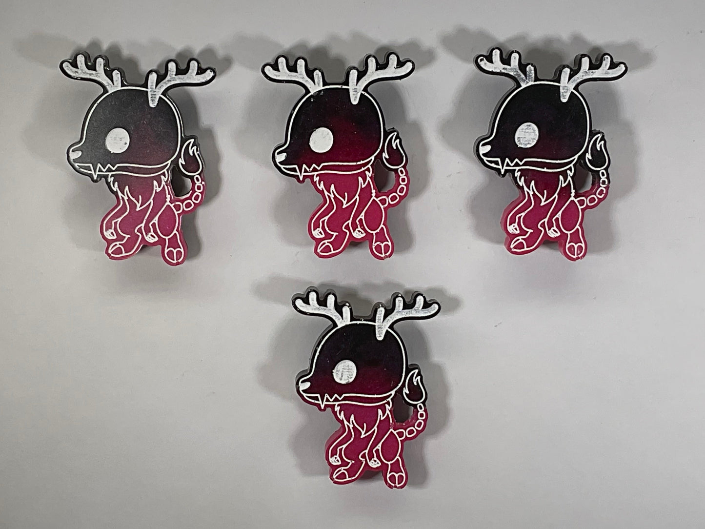 Small Pink & Black Wendigo Magnet Glow in the Dark
