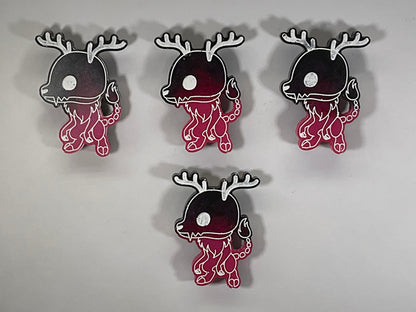 Small Pink & Black Wendigo Magnet Glow in the Dark