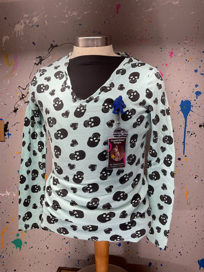 Blue with Silver Glitter Bigfoot Retractable Badge Reel