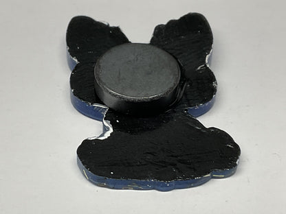 Small Blue Glitter Jackalope Magnet