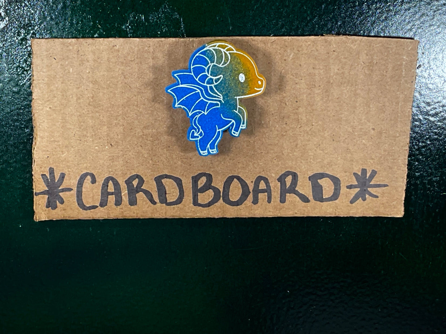 Small Blue & Yellow Jersey Devil Magnet Glow in the Dark